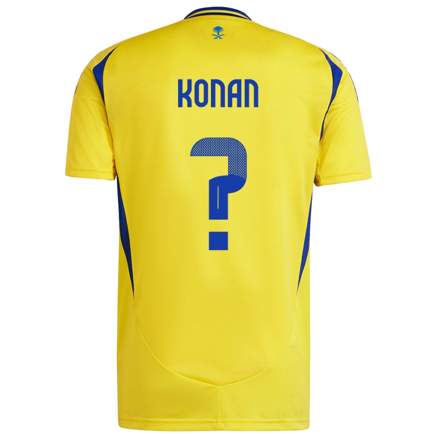 Niño Fútbol Camiseta Ghislain Konan #0 Amarillo Azul 1ª Equipación 2024/25 Argentina