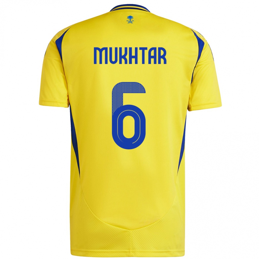 Niño Fútbol Camiseta Mukhtar Ali #6 Amarillo Azul 1ª Equipación 2024/25 Argentina