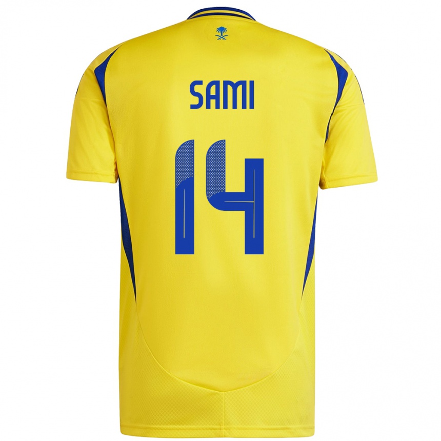 Niño Fútbol Camiseta Sami Al-Najei #14 Amarillo Azul 1ª Equipación 2024/25 Argentina