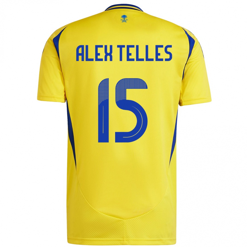 Niño Fútbol Camiseta Alex Telles #15 Amarillo Azul 1ª Equipación 2024/25 Argentina