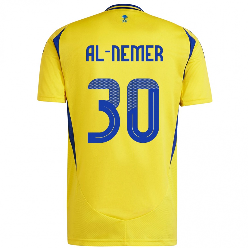 Niño Fútbol Camiseta Meshari Al-Nemer #30 Amarillo Azul 1ª Equipación 2024/25 Argentina