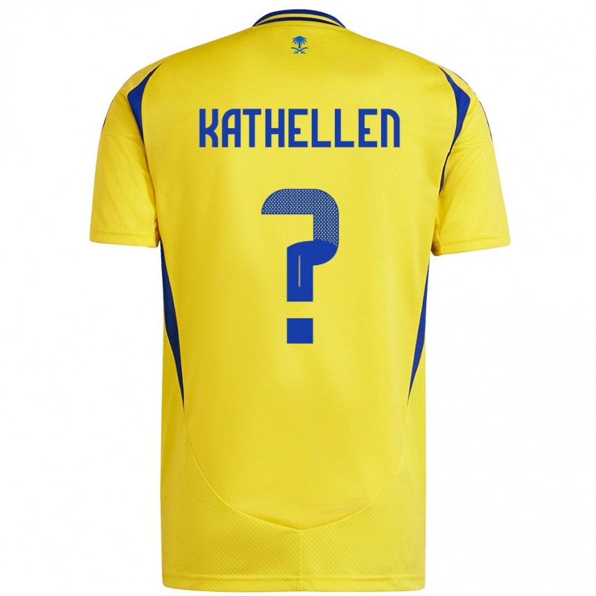 Niño Fútbol Camiseta Kathellen #0 Amarillo Azul 1ª Equipación 2024/25 Argentina