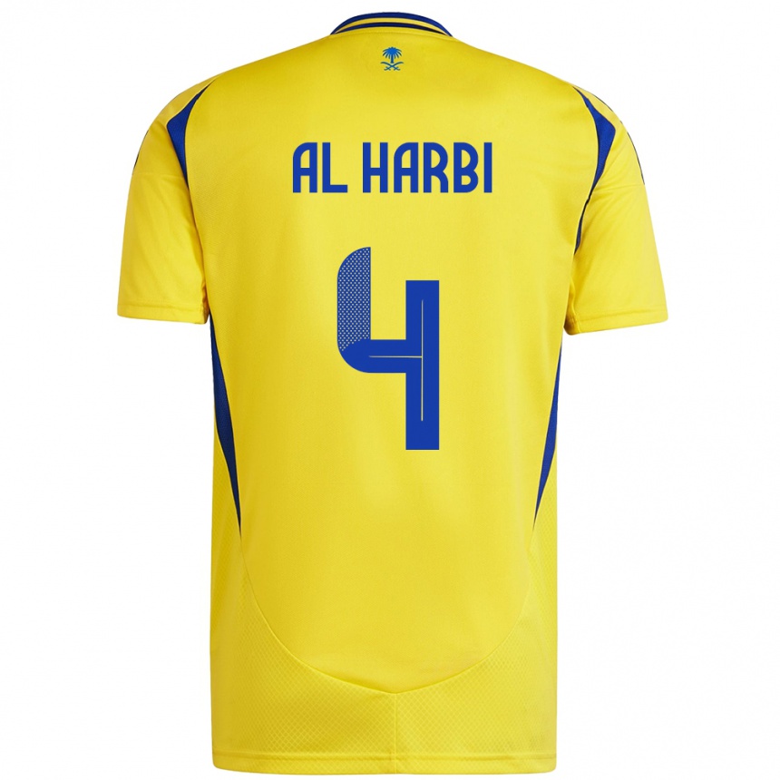 Niño Fútbol Camiseta Fay Al-Harbi #4 Amarillo Azul 1ª Equipación 2024/25 Argentina