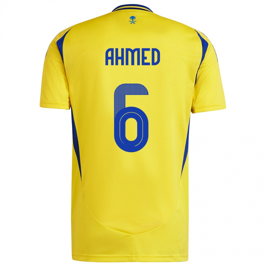 Niño Fútbol Camiseta Aseel Ahmed #6 Amarillo Azul 1ª Equipación 2024/25 Argentina