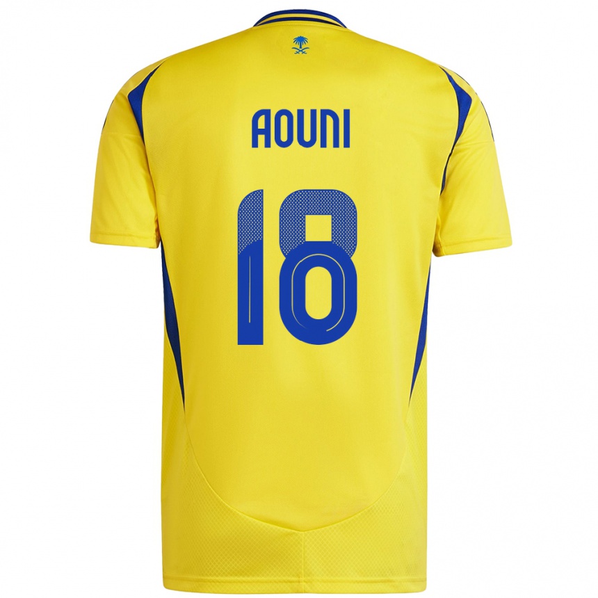 Niño Fútbol Camiseta Samia Aouni #18 Amarillo Azul 1ª Equipación 2024/25 Argentina