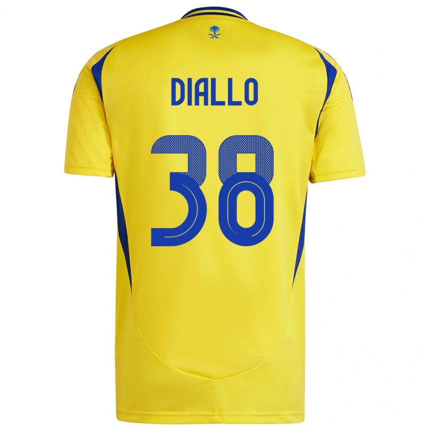 Niño Fútbol Camiseta Aminata Diallo #38 Amarillo Azul 1ª Equipación 2024/25 Argentina