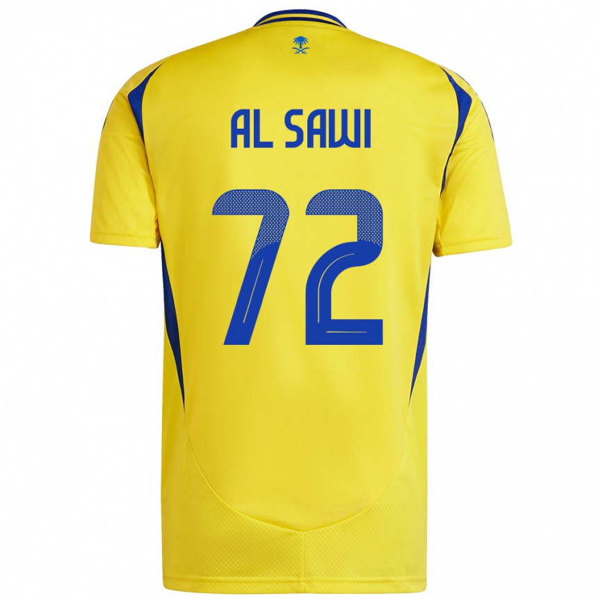 Niño Fútbol Camiseta Etaf Al-Sawi #72 Amarillo Azul 1ª Equipación 2024/25 Argentina