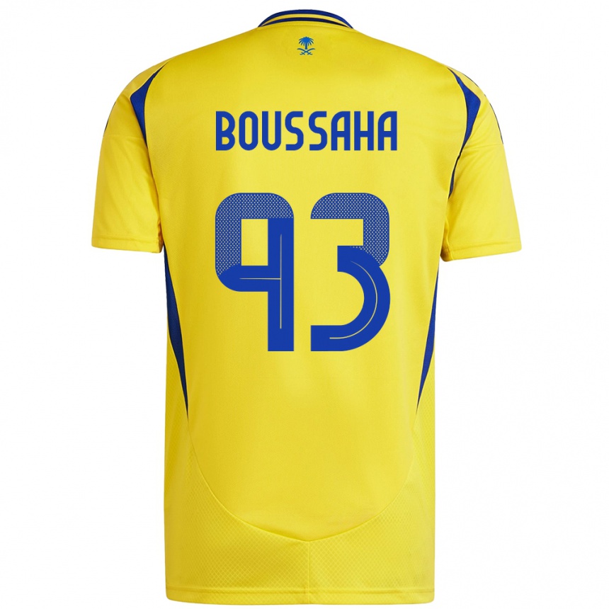 Niño Fútbol Camiseta Lina Boussaha #93 Amarillo Azul 1ª Equipación 2024/25 Argentina