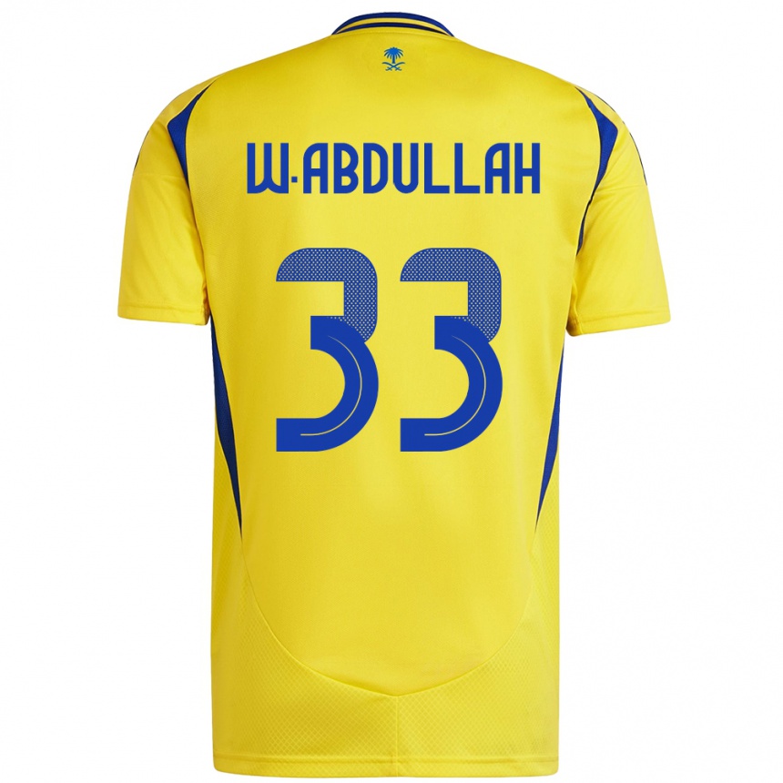 Niño Fútbol Camiseta Waleed Abdullah #33 Amarillo Azul 1ª Equipación 2024/25 Argentina