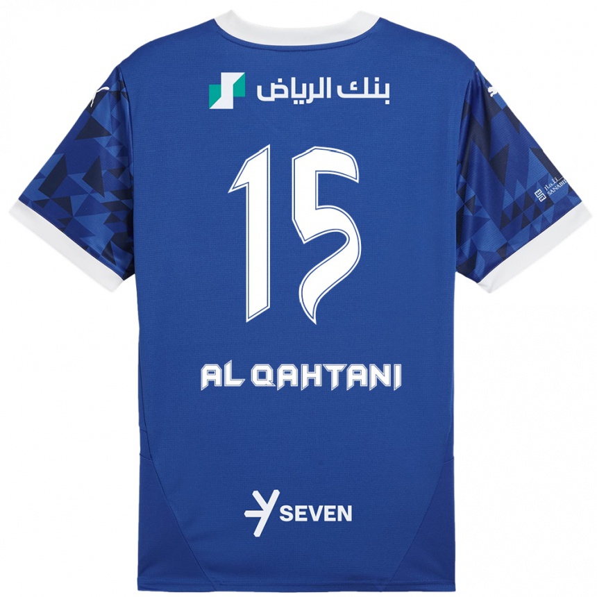 Niño Fútbol Camiseta Mohammed Al-Qahtani #15 Azul Oscuro Blanco 1ª Equipación 2024/25 Argentina