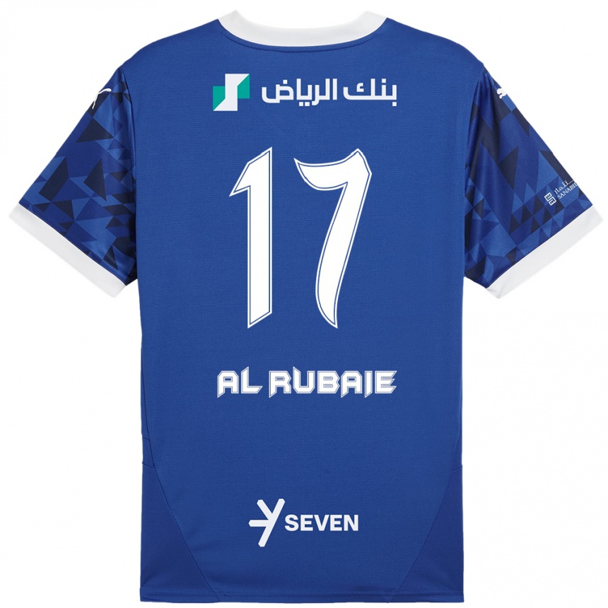 Niño Fútbol Camiseta Mohammed Al-Rubaie #17 Azul Oscuro Blanco 1ª Equipación 2024/25 Argentina