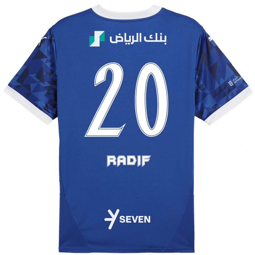 Niño Fútbol Camiseta Abdullah Radif #20 Azul Oscuro Blanco 1ª Equipación 2024/25 Argentina