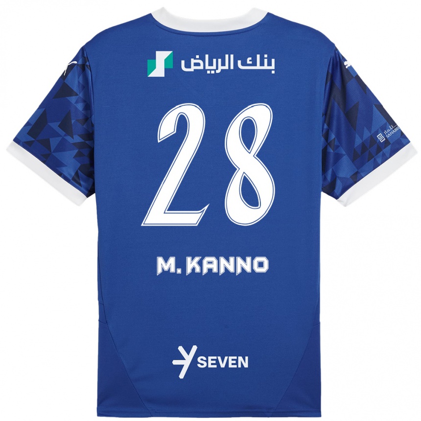 Niño Fútbol Camiseta Mohamed Kanno #28 Azul Oscuro Blanco 1ª Equipación 2024/25 Argentina