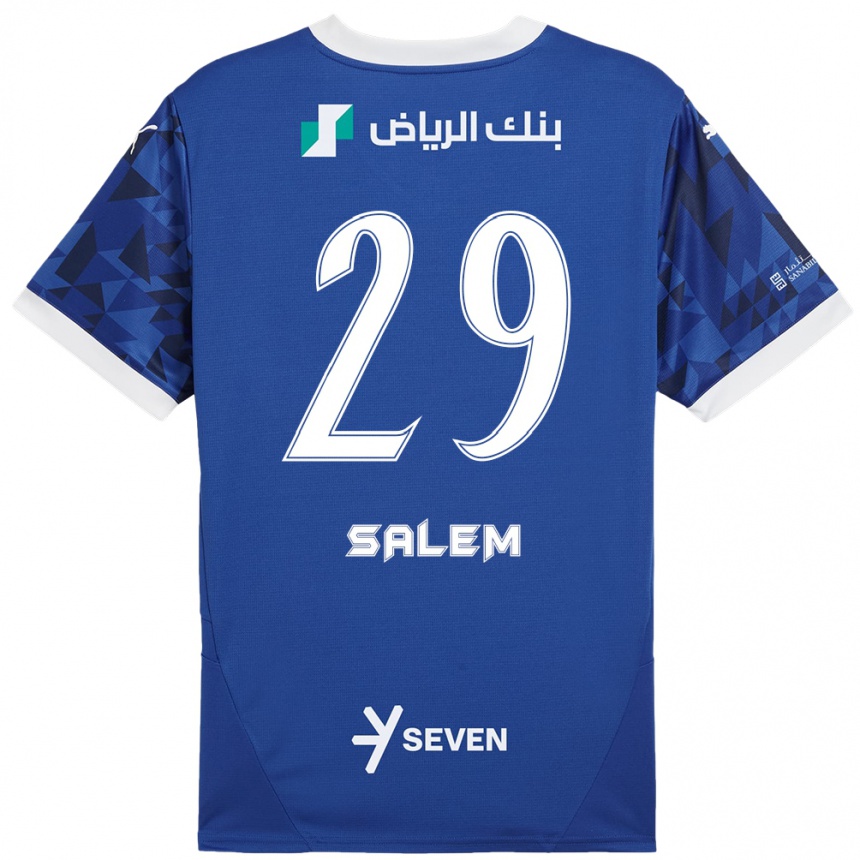 Niño Fútbol Camiseta Salem Al-Dawsari #29 Azul Oscuro Blanco 1ª Equipación 2024/25 Argentina