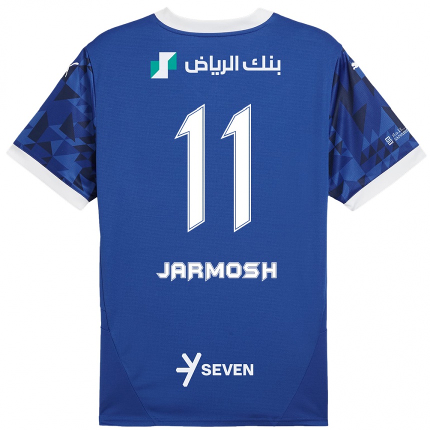 Niño Fútbol Camiseta Abdulaziz Jarmosh #11 Azul Oscuro Blanco 1ª Equipación 2024/25 Argentina