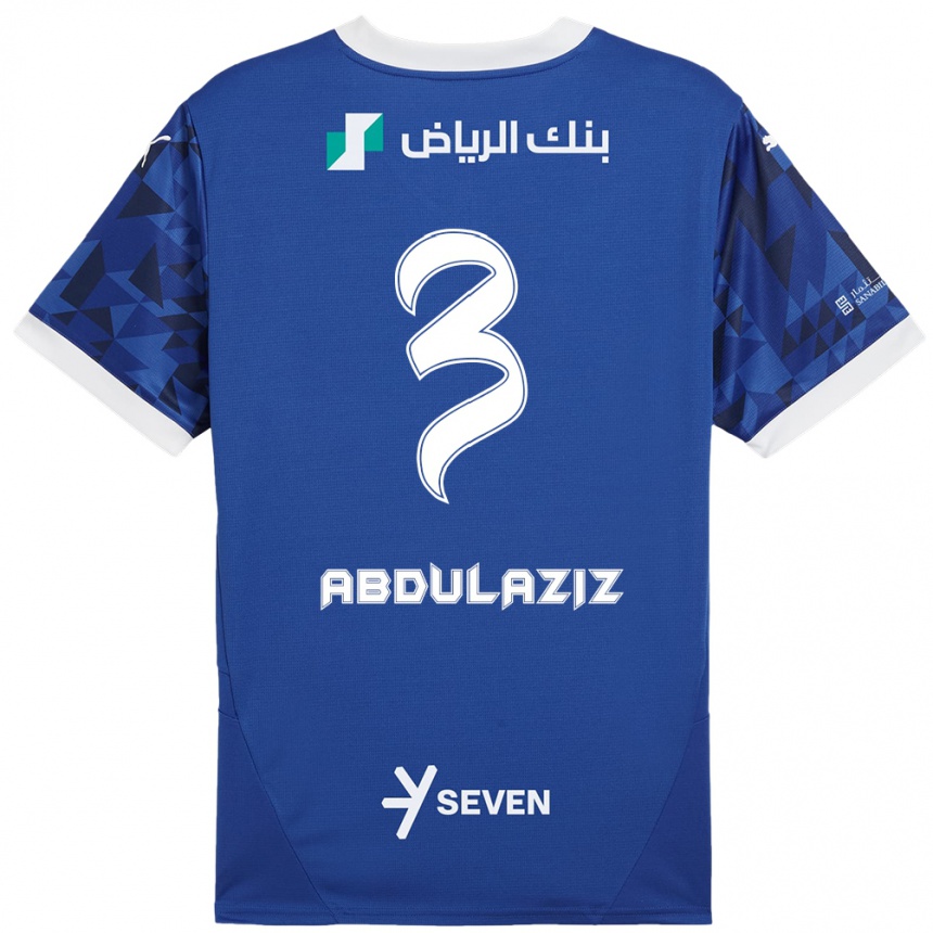 Niño Fútbol Camiseta Al Jawhara Abdulaziz #3 Azul Oscuro Blanco 1ª Equipación 2024/25 Argentina