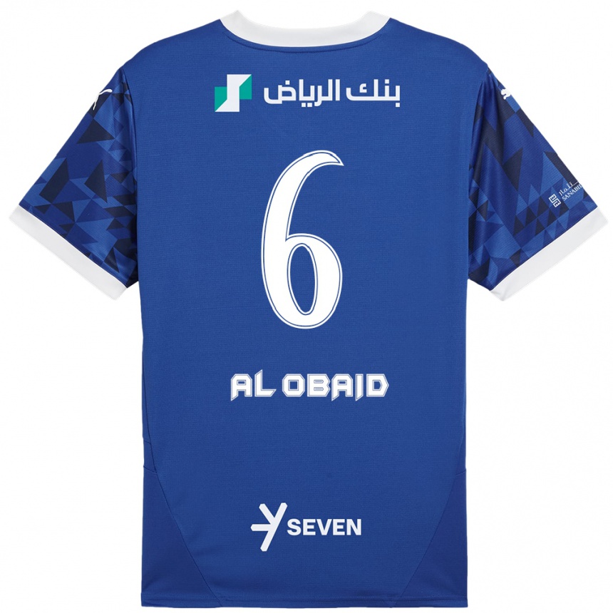 Niño Fútbol Camiseta Lulu Al-Obaid #6 Azul Oscuro Blanco 1ª Equipación 2024/25 Argentina