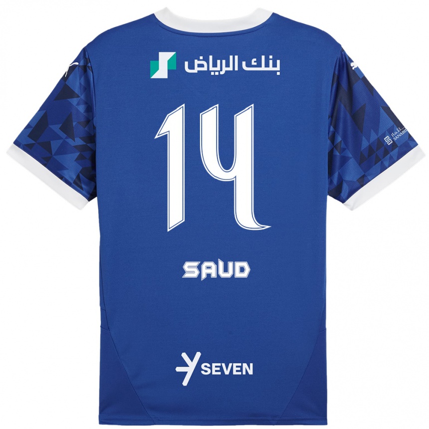 Niño Fútbol Camiseta Nouf Saud #14 Azul Oscuro Blanco 1ª Equipación 2024/25 Argentina