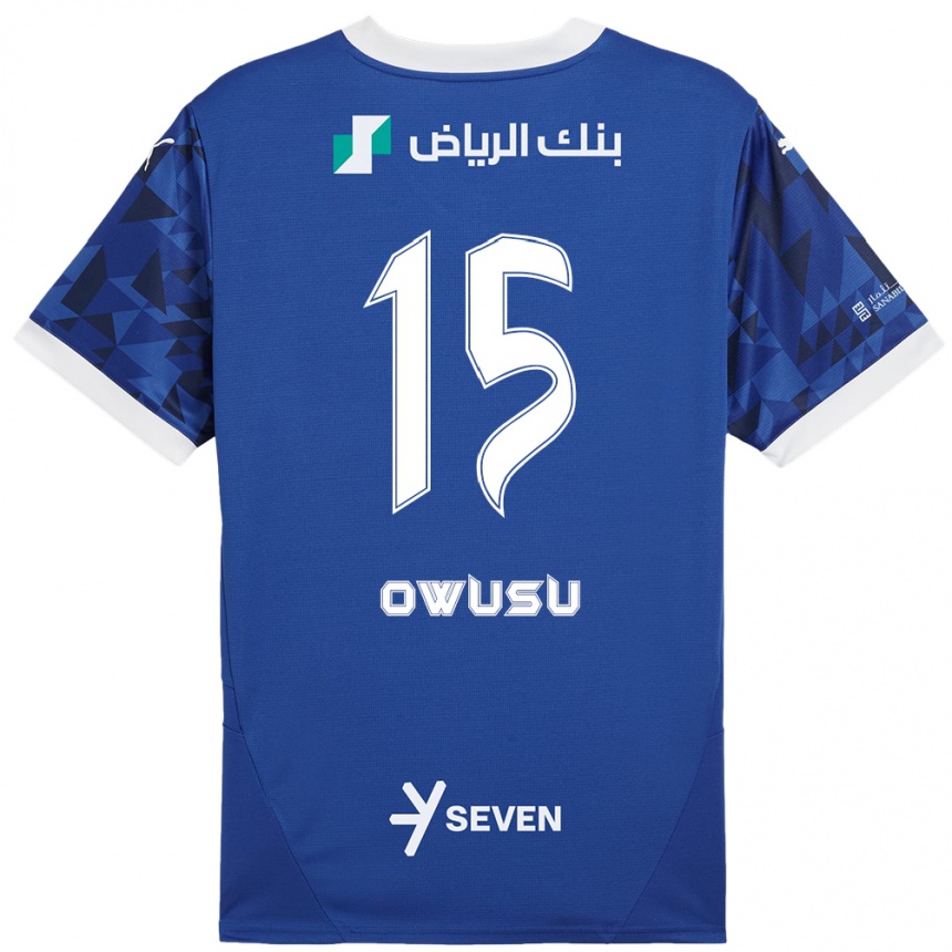 Niño Fútbol Camiseta Mavis Owusu #15 Azul Oscuro Blanco 1ª Equipación 2024/25 Argentina