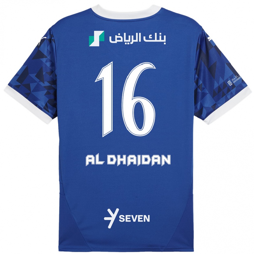 Niño Fútbol Camiseta Nadia Al-Dhaidan #16 Azul Oscuro Blanco 1ª Equipación 2024/25 Argentina