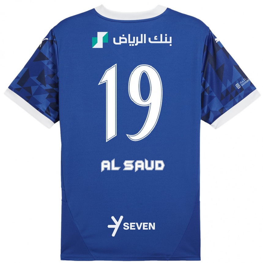 Niño Fútbol Camiseta Manal Al Saud #19 Azul Oscuro Blanco 1ª Equipación 2024/25 Argentina