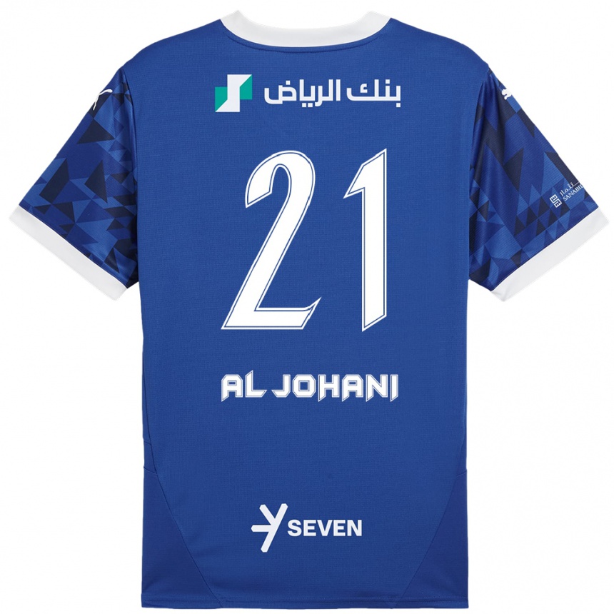 Niño Fútbol Camiseta Joury Al-Johani #21 Azul Oscuro Blanco 1ª Equipación 2024/25 Argentina