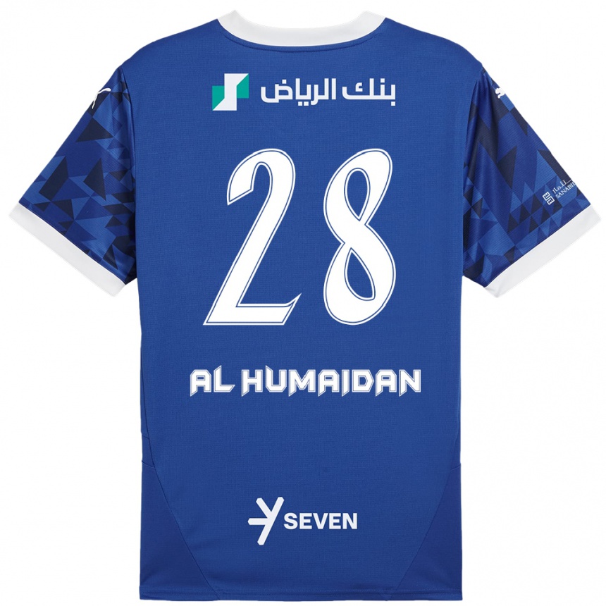 Niño Fútbol Camiseta Fay Al-Humaidan #28 Azul Oscuro Blanco 1ª Equipación 2024/25 Argentina