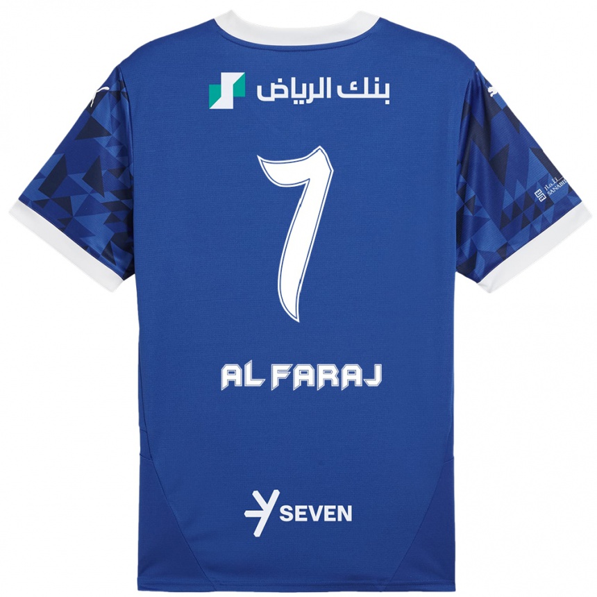 Niño Fútbol Camiseta Salman Al-Faraj #7 Azul Oscuro Blanco 1ª Equipación 2024/25 Argentina