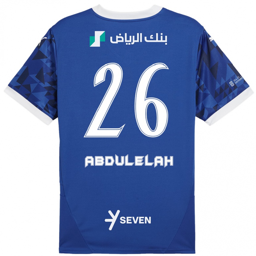 Niño Fútbol Camiseta Abdulelah Al-Malki #26 Azul Oscuro Blanco 1ª Equipación 2024/25 Argentina