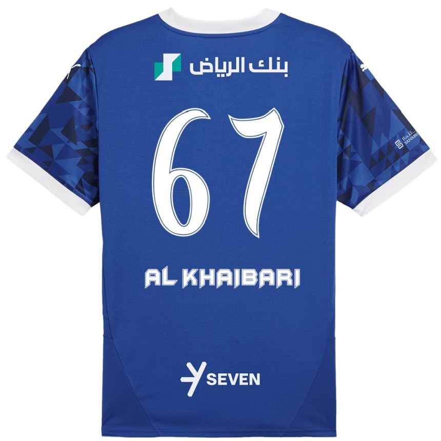 Niño Fútbol Camiseta Mohammed Al-Khaibari #67 Azul Oscuro Blanco 1ª Equipación 2024/25 Argentina