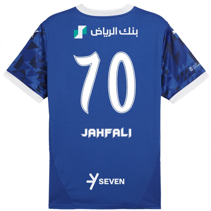 Niño Fútbol Camiseta Mohammed Jahfali #70 Azul Oscuro Blanco 1ª Equipación 2024/25 Argentina