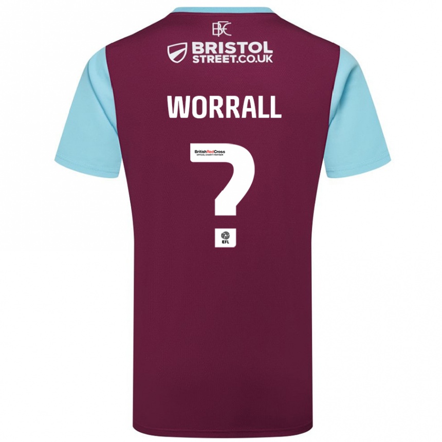 Niño Fútbol Camiseta Joe Worrall #0 Borgoña Azul Cielo 1ª Equipación 2024/25 Argentina