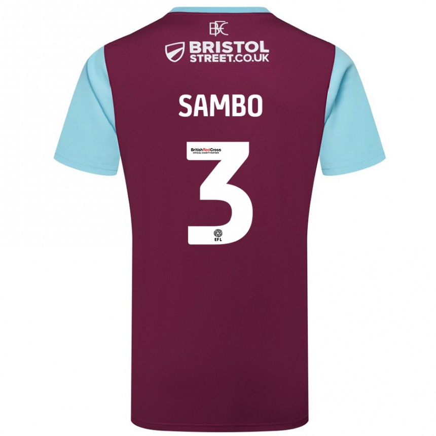 Niño Fútbol Camiseta Shurandy Sambo #3 Borgoña Azul Cielo 1ª Equipación 2024/25 Argentina