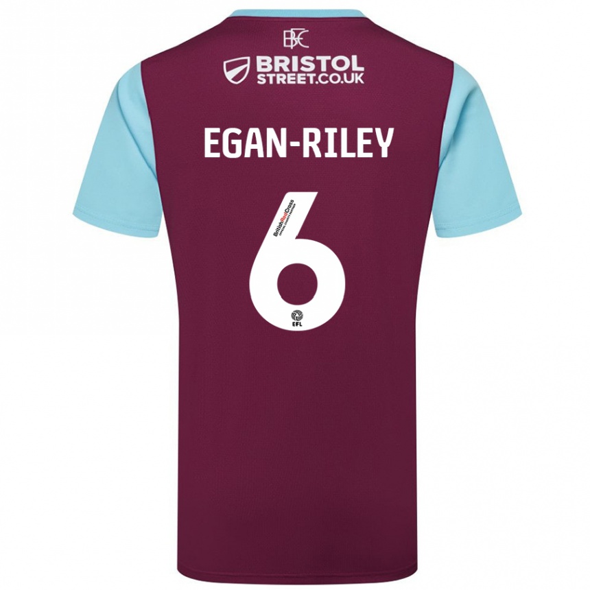 Niño Fútbol Camiseta Cj Egan-Riley #6 Borgoña Azul Cielo 1ª Equipación 2024/25 Argentina