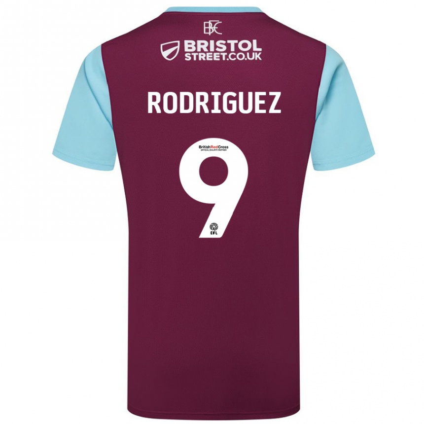 Niño Fútbol Camiseta Jay Rodríguez #9 Borgoña Azul Cielo 1ª Equipación 2024/25 Argentina