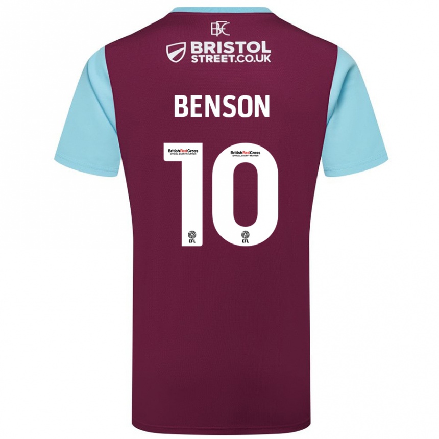 Niño Fútbol Camiseta Benson Manuel #10 Borgoña Azul Cielo 1ª Equipación 2024/25 Argentina