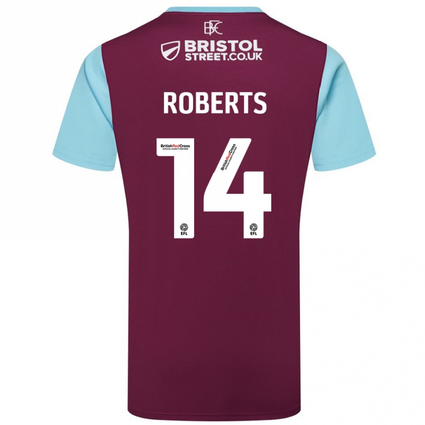 Niño Fútbol Camiseta Connor Roberts #14 Borgoña Azul Cielo 1ª Equipación 2024/25 Argentina