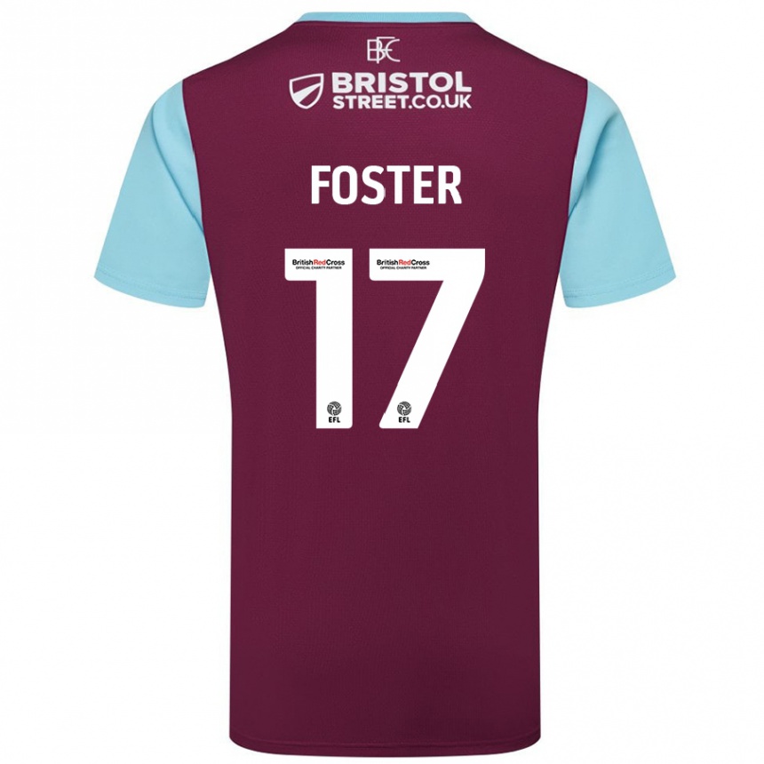 Niño Fútbol Camiseta Lyle Foster #17 Borgoña Azul Cielo 1ª Equipación 2024/25 Argentina