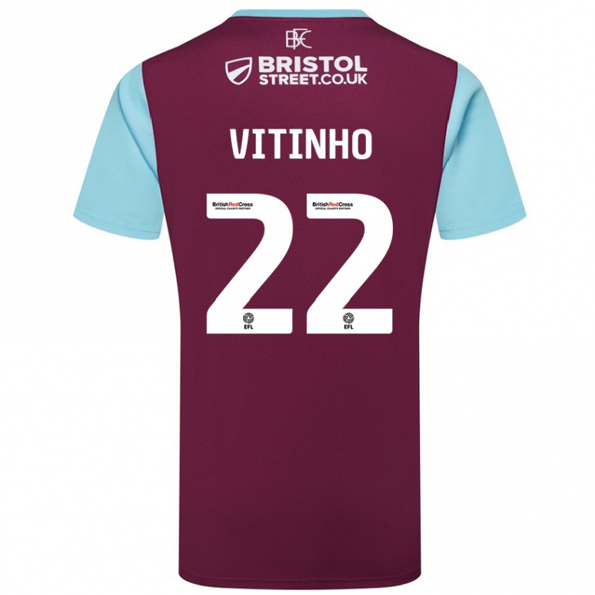 Niño Fútbol Camiseta Vitinho #22 Borgoña Azul Cielo 1ª Equipación 2024/25 Argentina