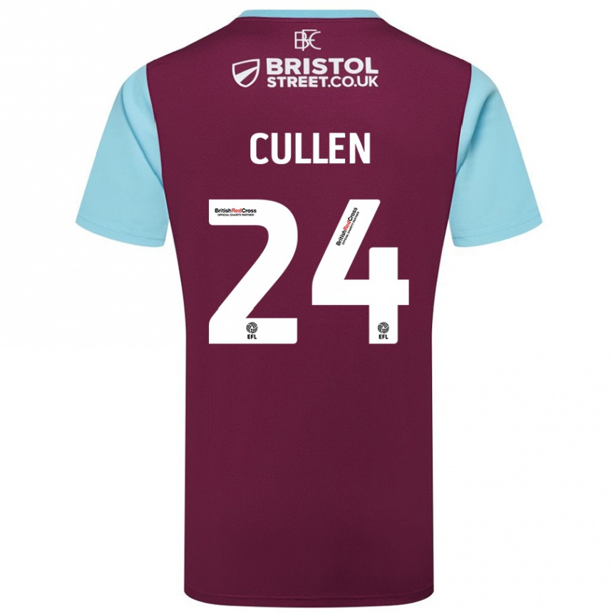 Niño Fútbol Camiseta Josh Cullen #24 Borgoña Azul Cielo 1ª Equipación 2024/25 Argentina