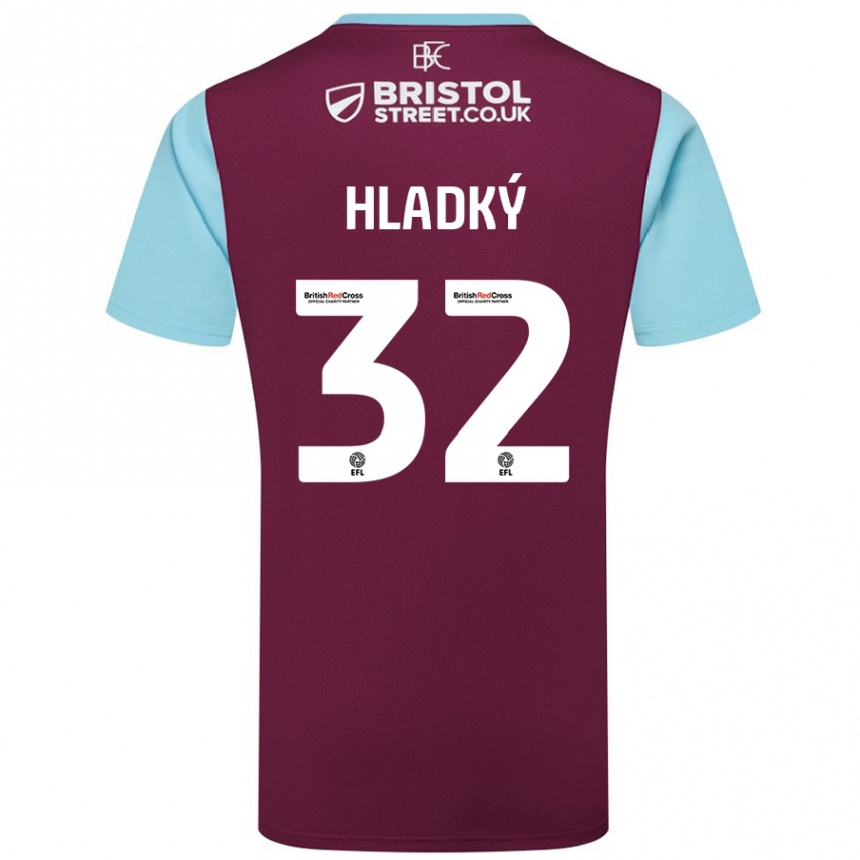 Niño Fútbol Camiseta Vaclav Hladky #32 Borgoña Azul Cielo 1ª Equipación 2024/25 Argentina