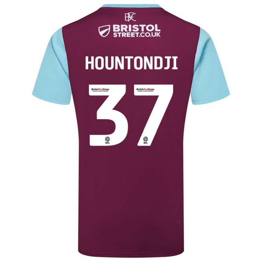 Niño Fútbol Camiseta Andreas Hountondji #37 Borgoña Azul Cielo 1ª Equipación 2024/25 Argentina