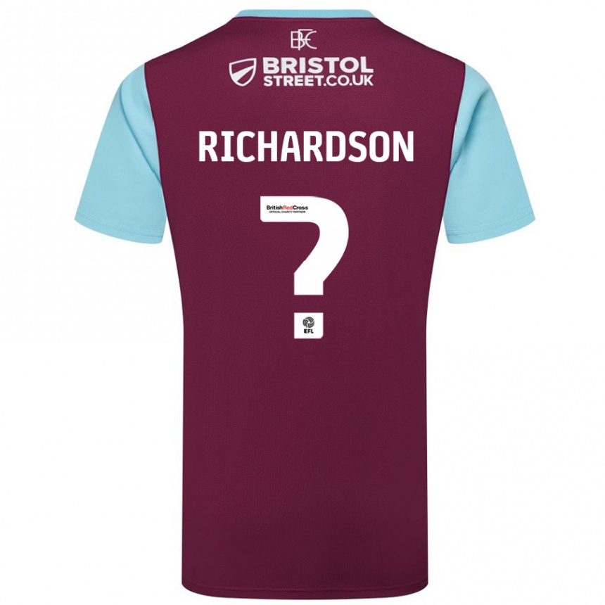 Niño Fútbol Camiseta Lewis Richardson #0 Borgoña Azul Cielo 1ª Equipación 2024/25 Argentina