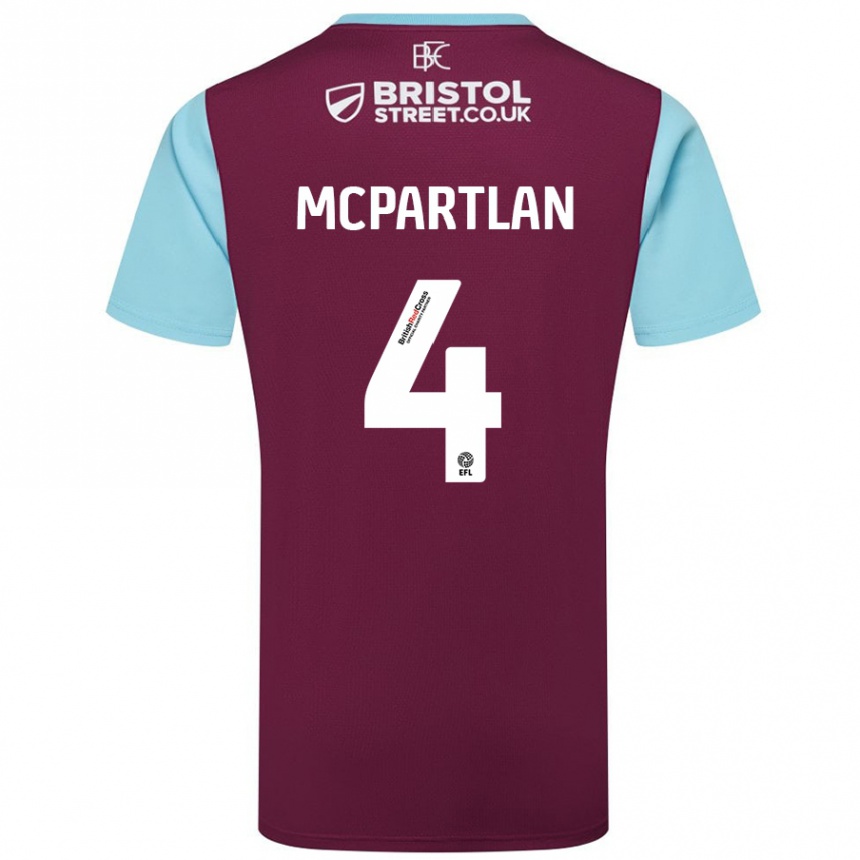 Niño Fútbol Camiseta Brenna Mcpartlan #4 Borgoña Azul Cielo 1ª Equipación 2024/25 Argentina