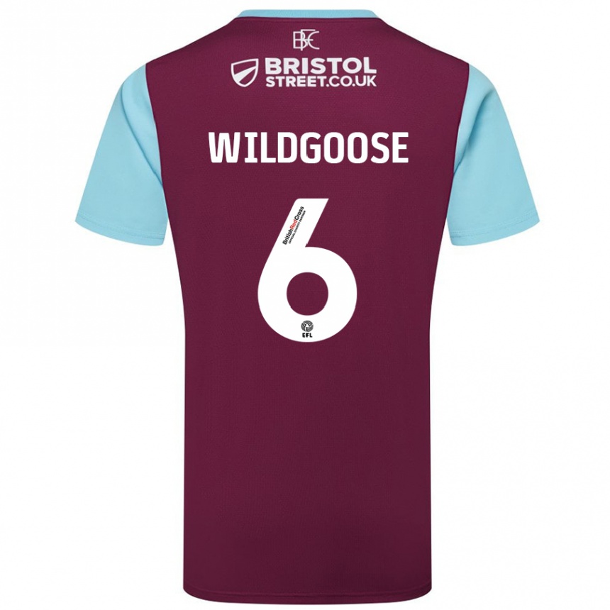 Niño Fútbol Camiseta Mikayla Wildgoose #6 Borgoña Azul Cielo 1ª Equipación 2024/25 Argentina