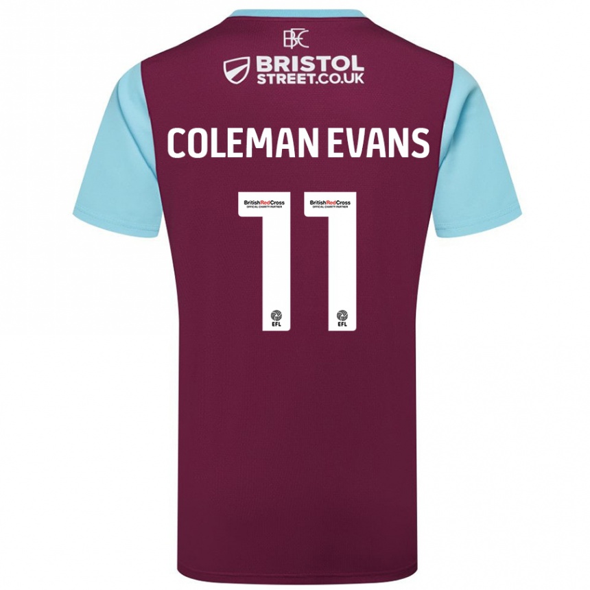 Niño Fútbol Camiseta Amaya Coleman-Evans #11 Borgoña Azul Cielo 1ª Equipación 2024/25 Argentina