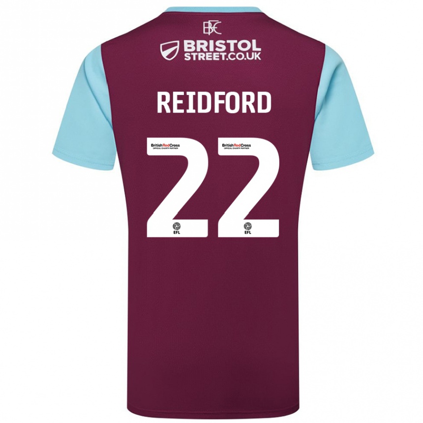 Niño Fútbol Camiseta Isabella Reidford #22 Borgoña Azul Cielo 1ª Equipación 2024/25 Argentina