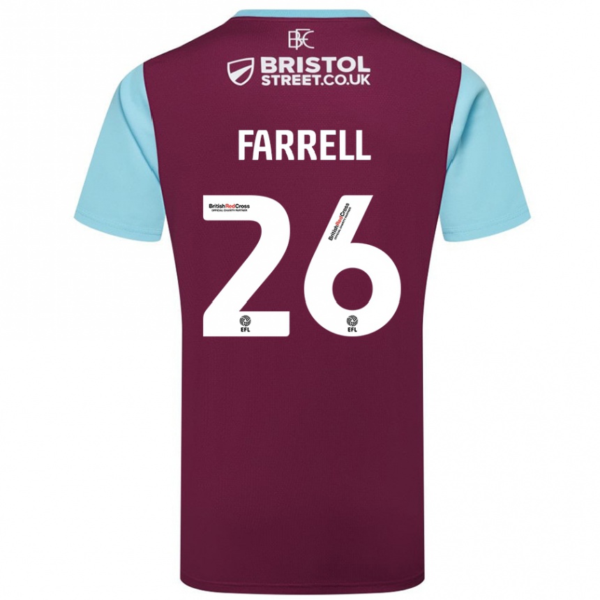 Niño Fútbol Camiseta Lucy Farrell #26 Borgoña Azul Cielo 1ª Equipación 2024/25 Argentina