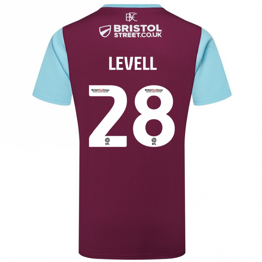 Niño Fútbol Camiseta Kirstie Levell #28 Borgoña Azul Cielo 1ª Equipación 2024/25 Argentina