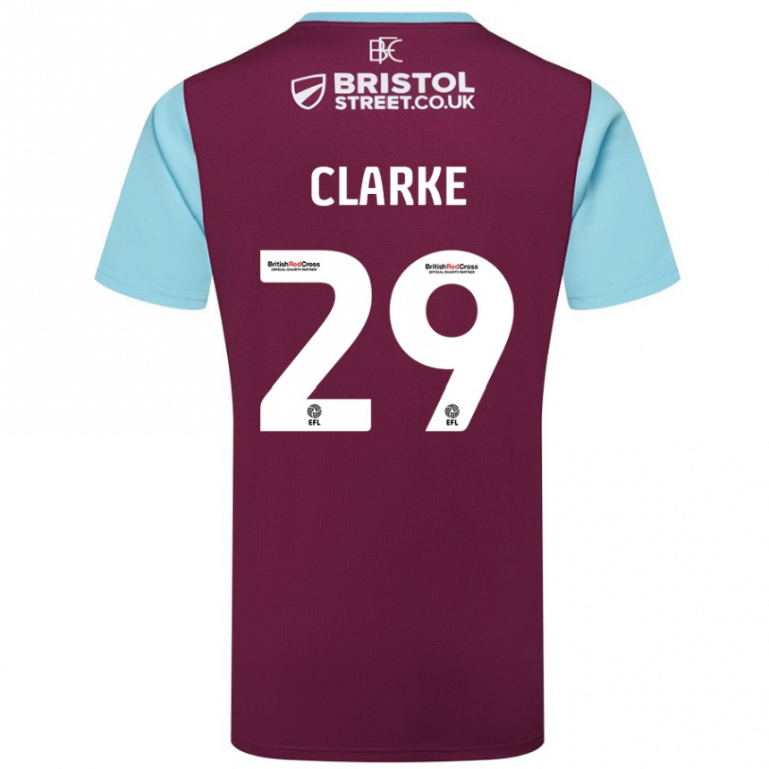 Niño Fútbol Camiseta Abby Clarke #29 Borgoña Azul Cielo 1ª Equipación 2024/25 Argentina